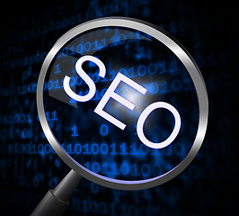Image showing Seo Magnifier Represents Online Website And Optimization