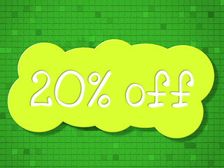 Image showing Twenty Percent Off Means Save Promotional And Sale