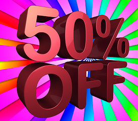 Image showing Fifty Percent Off Indicates Reduction 50 And Percentage