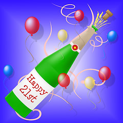 Image showing Happy Twenty First Shows Congratulation Congratulating And Party