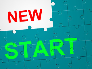 Image showing New Start Means At This Time And Go