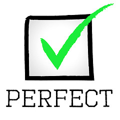 Image showing Tick Perfect Means Number One And Approved