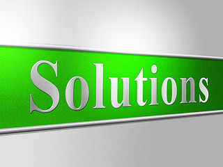 Image showing Sign Solution Indicates Goal Success And Solving