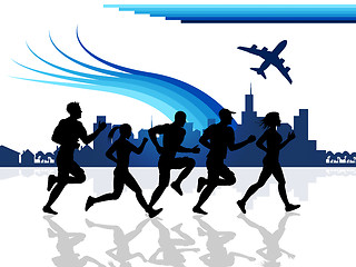 Image showing City Exercise Shows Get Fit And Aerobic