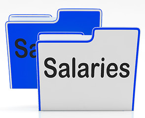 Image showing Salaries Files Represents Wage Employees And Folder