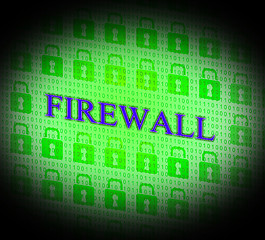 Image showing Firewall Security Means No Access And Encrypt