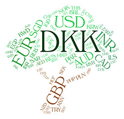 Image showing Dkk Currency Means Denmark Krone And Banknote