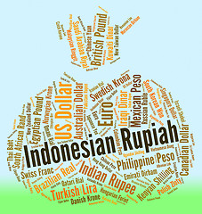 Image showing Indonesian Rupiah Shows Worldwide Trading And Broker