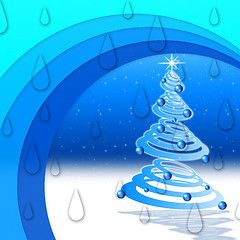 Image showing Winter Arcs Background Means Night Snow And Christmas Tree\r