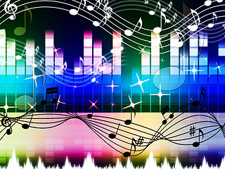 Image showing Rainbow Music Background Means Pop Rock Or Rap\r