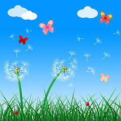 Image showing Copyspace Butterflies Indicates Flora Flower And Blank