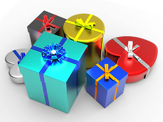 Image showing Giftbox Giftboxes Represents Gift-Box Giving And Surprise