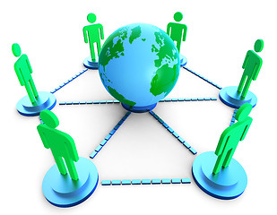 Image showing Worldwide Communication Shows Computer Network And Chatting