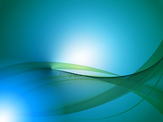 Image showing Wavy Turquoise Background Means Artistic Design Or Digital Art\r