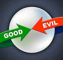 Image showing Good Evil Arrows Indicates All Right And Awesome