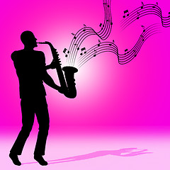 Image showing Saxophone Music Shows Sound Track And Acoustic