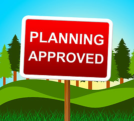 Image showing Planning Approved Means Plans Assurance And Verified