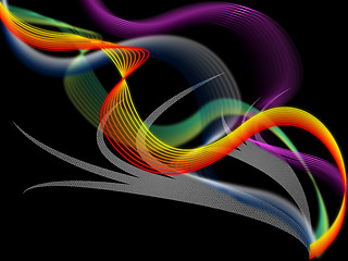 Image showing Twisting Background Means Colored Wavy Lines And Shadow\r