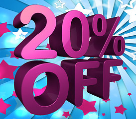 Image showing Twenty Percent Off Represents Discount Savings And Reduction