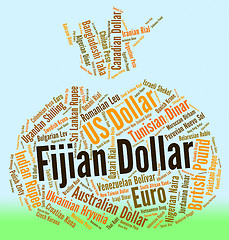 Image showing Fijian Dollar Means Forex Trading And Banknotes