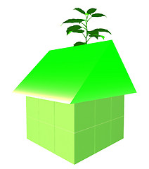 Image showing Eco Friendly House Shows Earth Day And Building