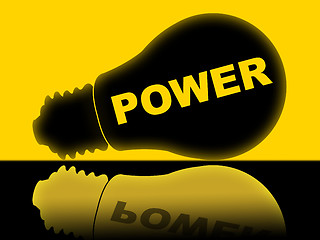 Image showing Power Lightbulb Represents Energy Energize And Powered
