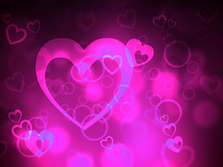 Image showing Bokeh Heart Represents Valentines Day And Backgrounds