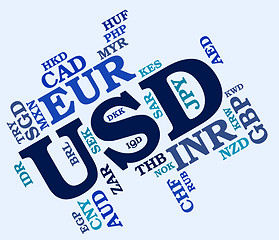 Image showing Usd Currency Means United States Dollar And Currencies