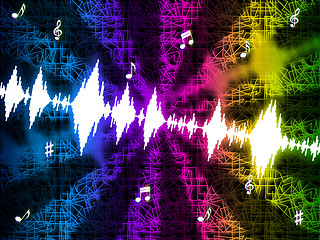 Image showing Soundwaves Background Mean Making And Playing Music\r