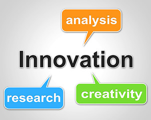 Image showing Innovation Words Shows Investigate Researcher And Investigation