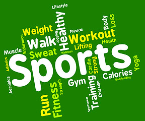 Image showing Sports Word Shows Getting Fit And Exercising