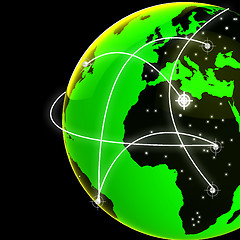 Image showing Global Network Indicates Digital Communication And Globe