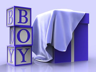 Image showing Giftbox Boy Indicates Present Occasion And Parenting