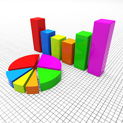 Image showing Pie Chart Shows Business Graph And Charting