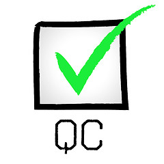 Image showing Qc Tick Means Quality Control And Approved