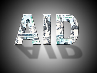 Image showing Aid Dollars Represents Answer Cash And Volunteer