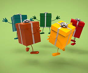 Image showing Giftboxes Celebration Means Wrapped Package And Presents