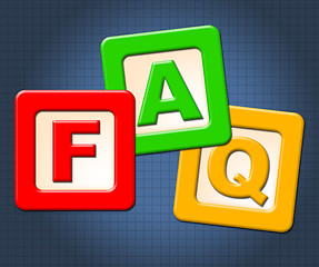 Image showing Faq Kids Blocks Means Frequently Asked Questions And Counselling