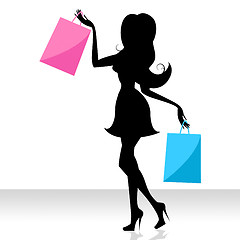 Image showing Woman Shopping Means Commercial Activity And Adult