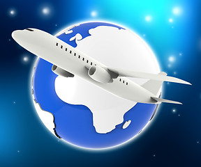 Image showing World Plane Represents Travel Guide And Air