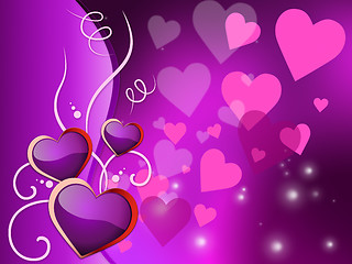 Image showing Background Hearts Represents Valentines Day And Backdrop