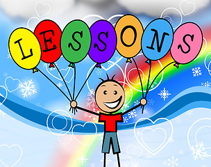 Image showing Lessons Balloons Represents Learning College And Train