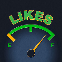 Image showing Likes Gauge Shows Social Media And Display