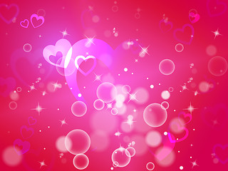 Image showing Hearts Background Means Shiny Hearts Wallpaper Or Romanticism\r