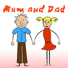 Image showing Mum And Dad Shows Offspring Parents And Mummy
