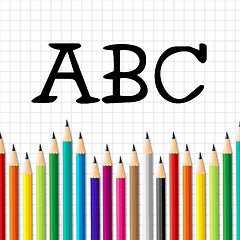 Image showing Abc Pencils Means Early Education And Alphabetical