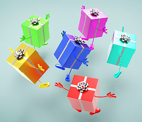 Image showing Celebration Giftboxes Represents Celebrations Giving And Joy