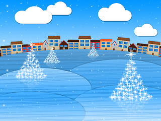 Image showing Landscape Xmas Means Merry Christmas And Celebration