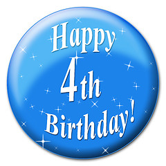 Image showing Happy Fourth Birthday Indicates Party Congratulations And Congratulation