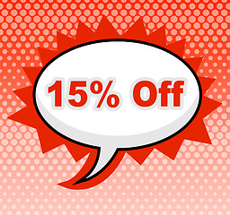 Image showing Fifteen Percent Off Represents Promotion Closeout And Promotional